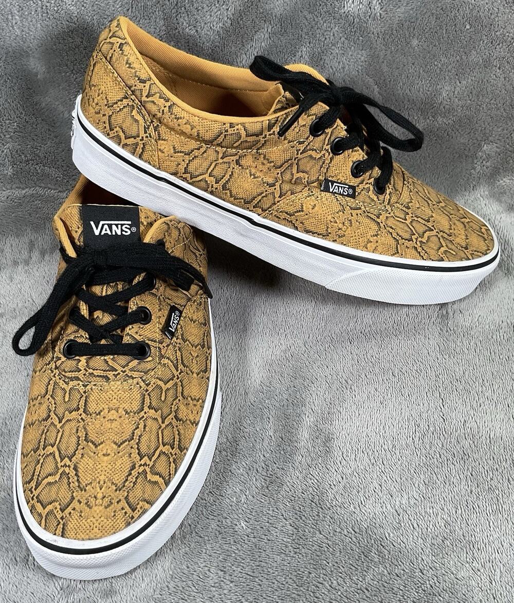 Vans Authentic Python Snakeskin Print Womens Size 9 Tan Brown Sneakers Shoes